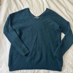 Teal Vince V-Neck Cashmere Sweater